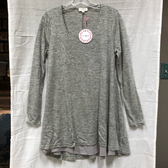 Umgee Dresses & Skirts - Umgee Layered Trapeze Swing Mini Dress Tunic Grey